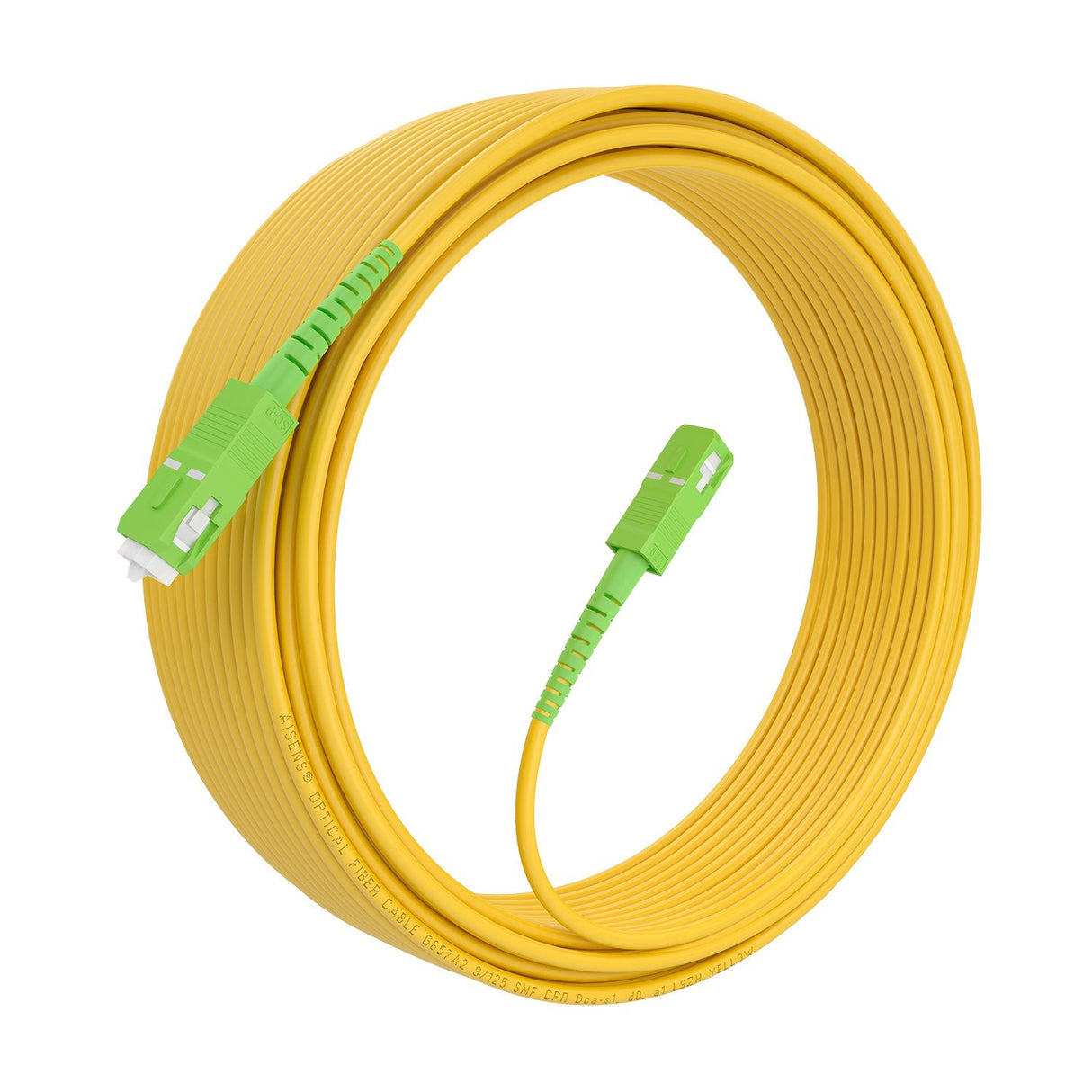 Aisens Cable Fibra Óptica Latiguillo G657a2 3.0 9/125 Smf Simplex Cpr Dca Lszh, Sc/Apc-Sc/Apc, Amarillo, 10m