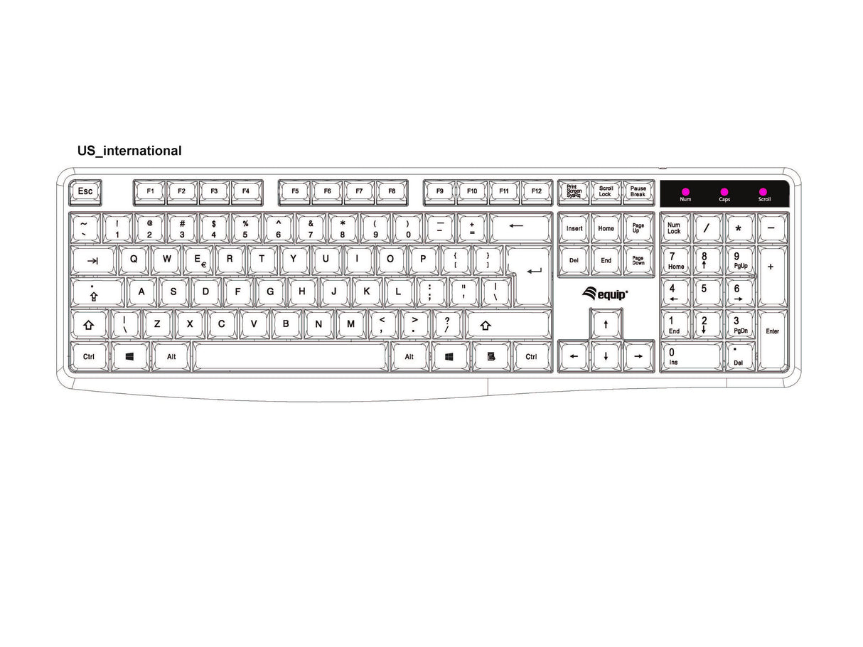 Equip Teclado Con Cable Us Negro 1.50m