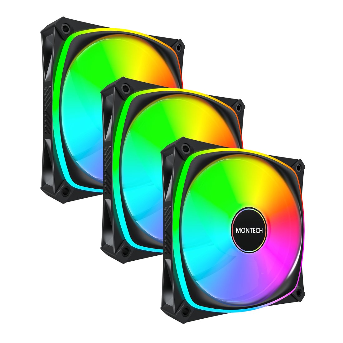 Ventilador Pc Montech Ax120 Pro 12 Cm Negro 3 Pieza(S)