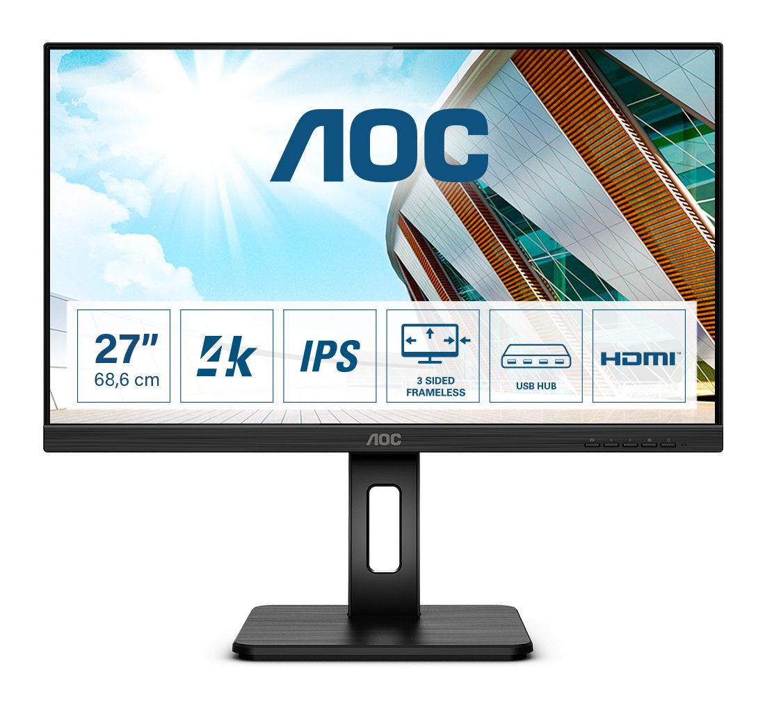 EAN 4038986187343 - AOC P2 U27P2 pantalla para PC 68,6 cm (27") 3840 x 2160 Pixeles 4K Ultra HD LED Negro imagen 1