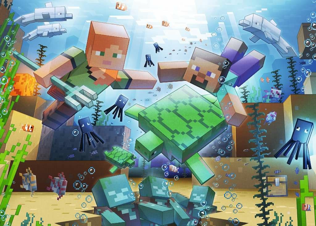 Puzzle 1000 Elementów Minecraft Mozaika