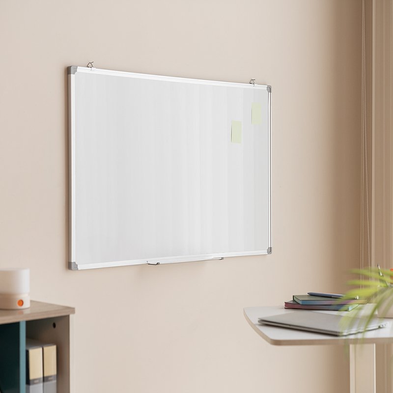 Dry Erase Whiteboard, Wall-Mounted, Metal, 120x90cm