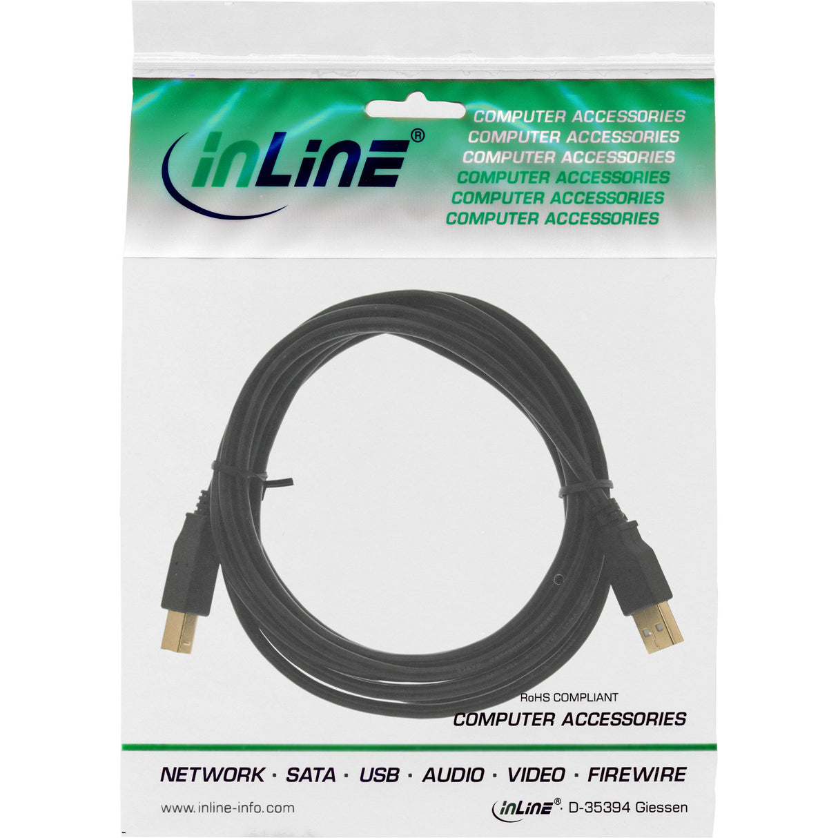 EAN 4043718125074 - InLine 4043718125074 cable USB USB 2.0 10 m USB A USB B Negro imagen 2