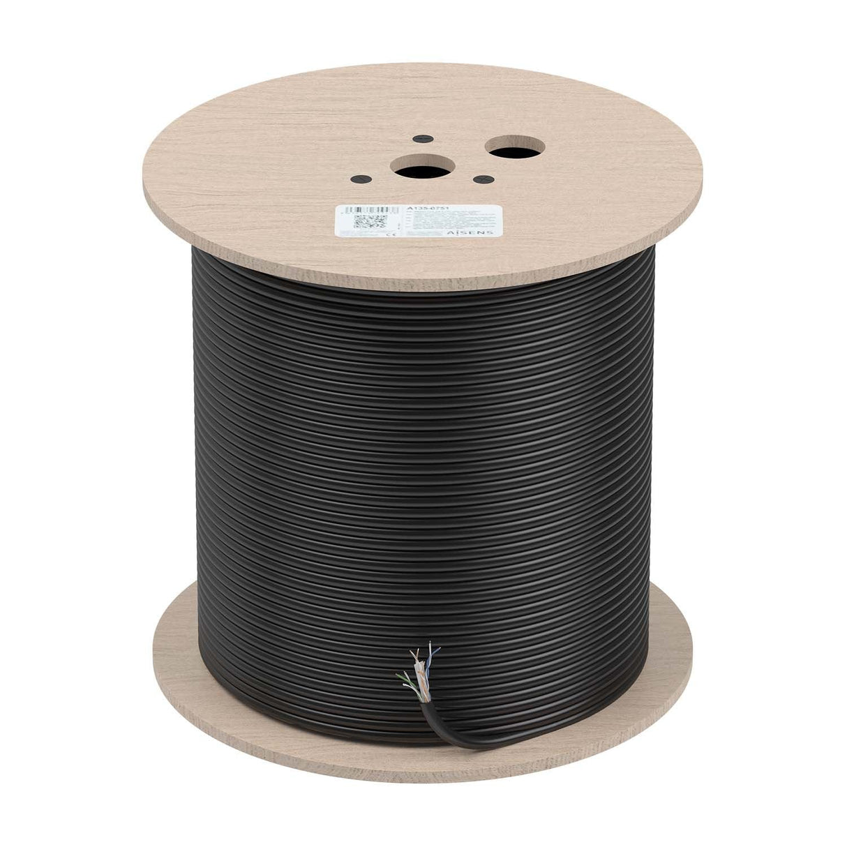 Aisens Bobina Cable Exterior Rj45 Cat.6 Utp Rigido Cca Awg23 - 305m - Negro