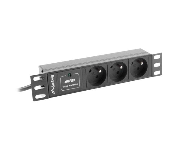 EAN 5901969416770 - Lanberg PDU-03E-0200-IEC-BK unidad de distribución de energía (PDU) 3 salidas AC 1U Negro imagen 1