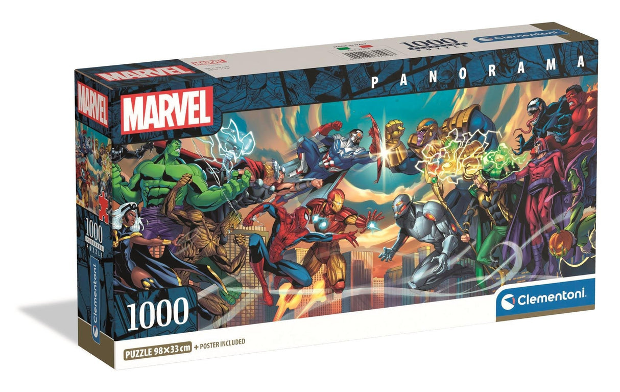 Puzzle Panorama Heroes Vs Villanos Marvel 1000pzs