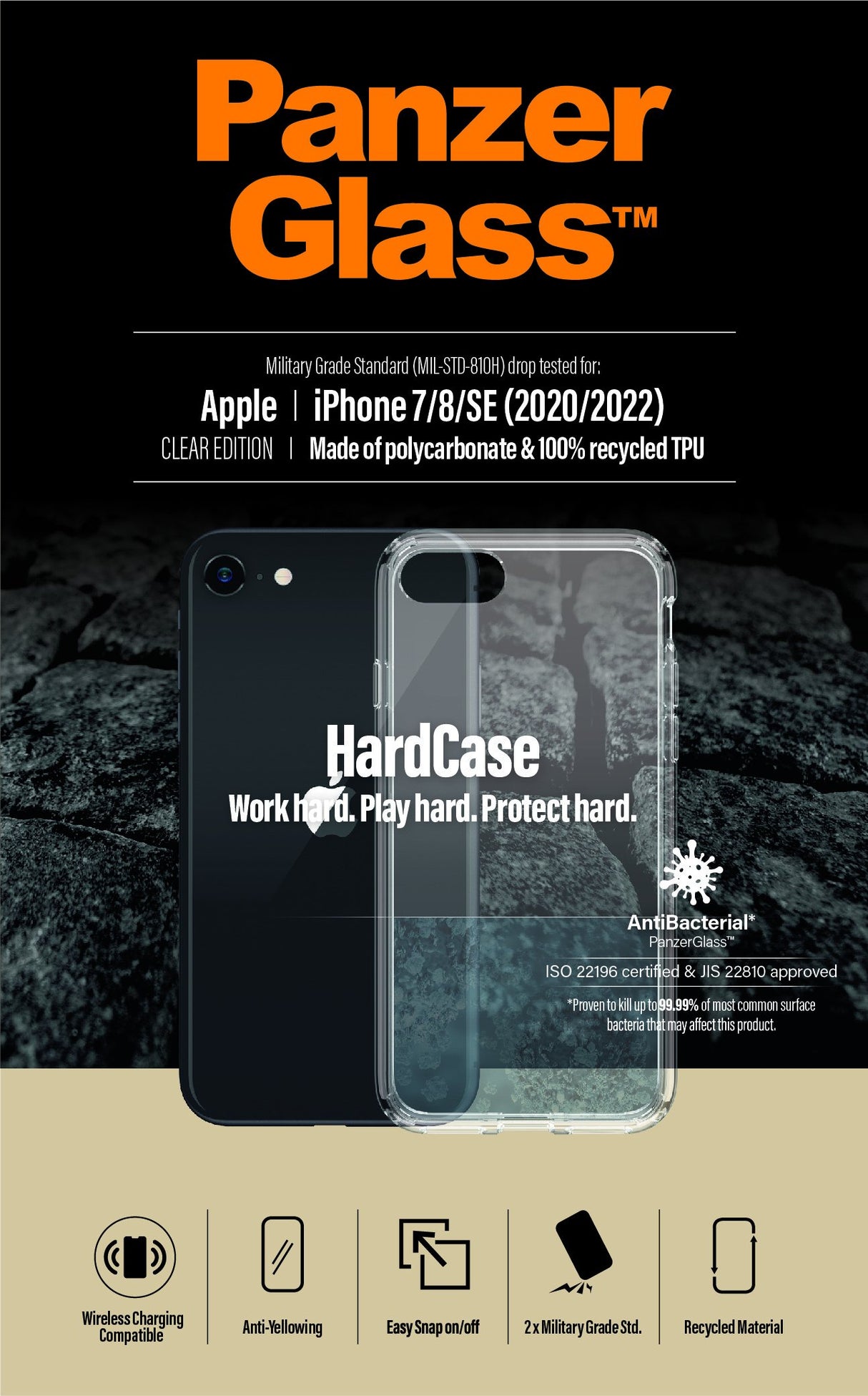 Panzerglass Hardcase Para Apple Iphone 7/8/Se (2020)/4.7" (2022) Ab