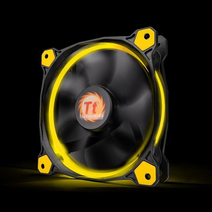 Ventilador Thermaltake Riing 14 Led Amarillo 140x140x25, Negro/Amarillo Cl-F039-Pl14yl-A