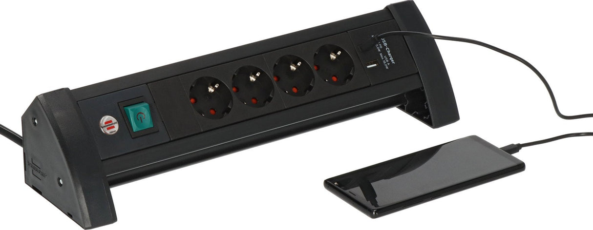 Brennenstuhl 1156250544 Base Múltiple 1,8 M 4 Salidas Ac Interior Negro