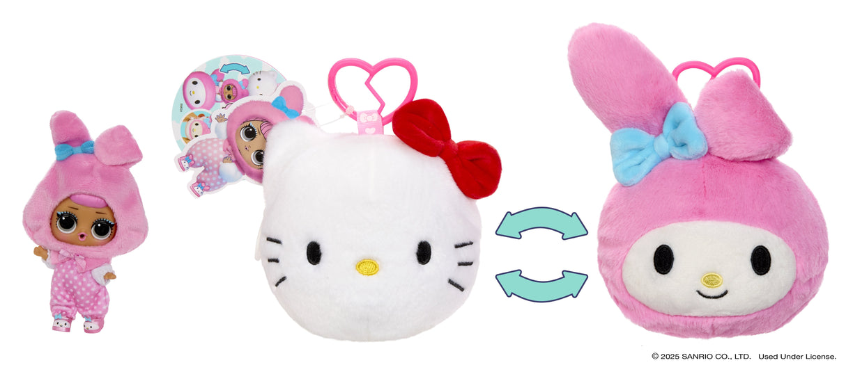 Mga Entretenimiento L.O.L. Surprise Loves Hello Kitty Peluche Reversible, Figura De Juguete Artículos Surtidos, Una Figura 249962-Euc