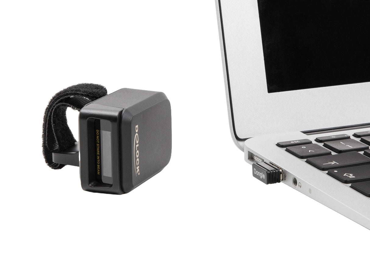 Delock 90610 Escáner De Código De Barras De Anillo 1d Y 2d Con 2,4 Ghz O Bluetooth (2 Piezas) + Estación De Carga