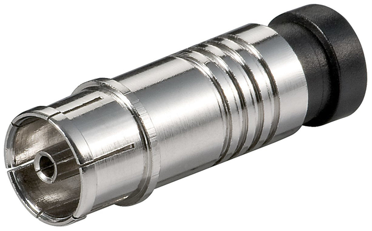 Coax Compression Jack - For Outer-Ø 7,0 Mm, Metal
