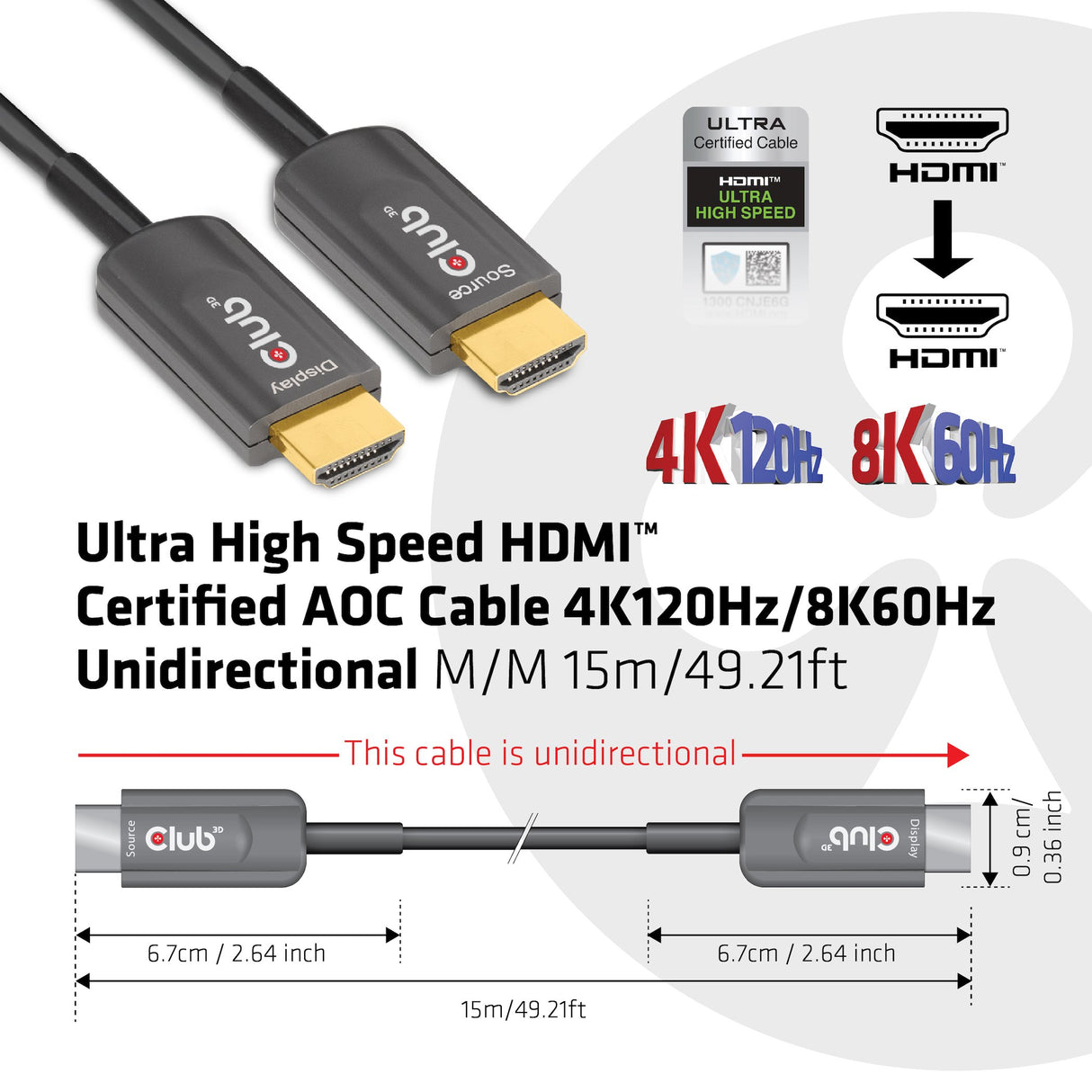 EAN 8719214471941 - CLUB3D CAC-1377 cable HDMI 15 m HDMI tipo A (Estándar) Negro imagen 3