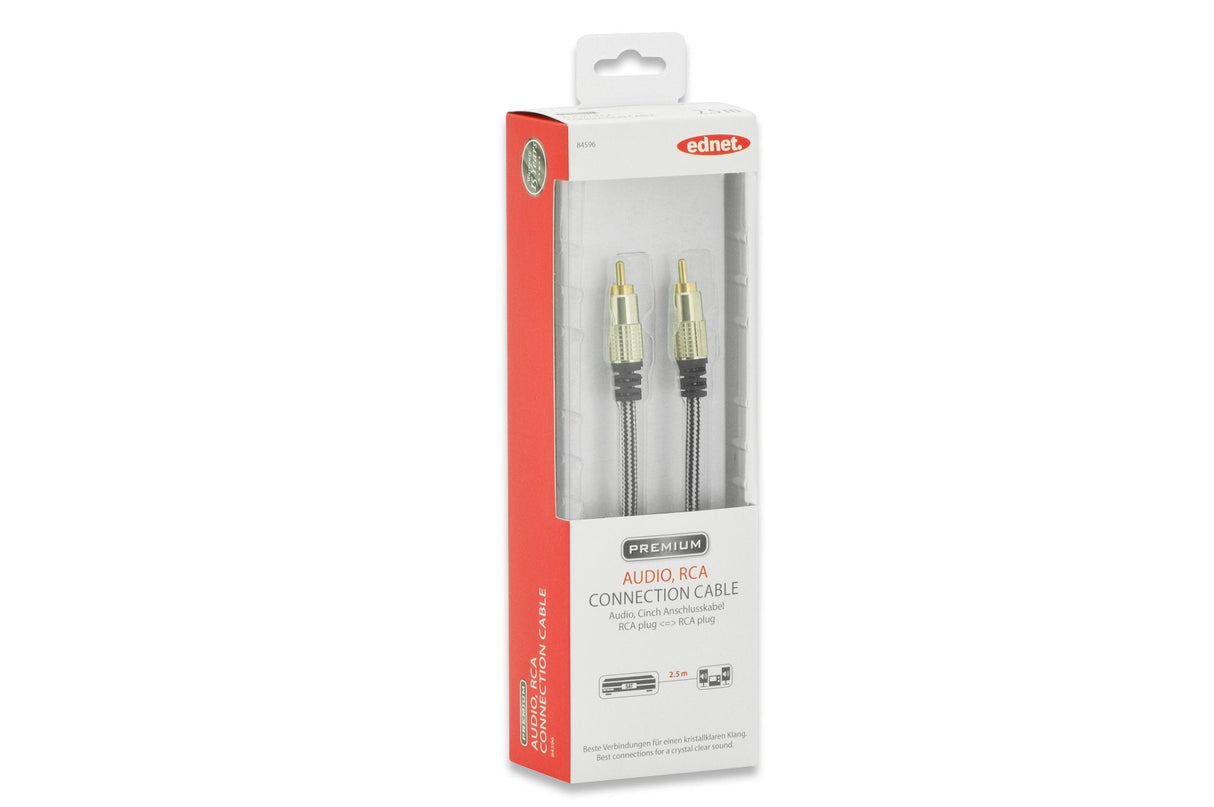 Ednet Rca/Rca 2.5m Cable De Audio 2,5 M Negro
