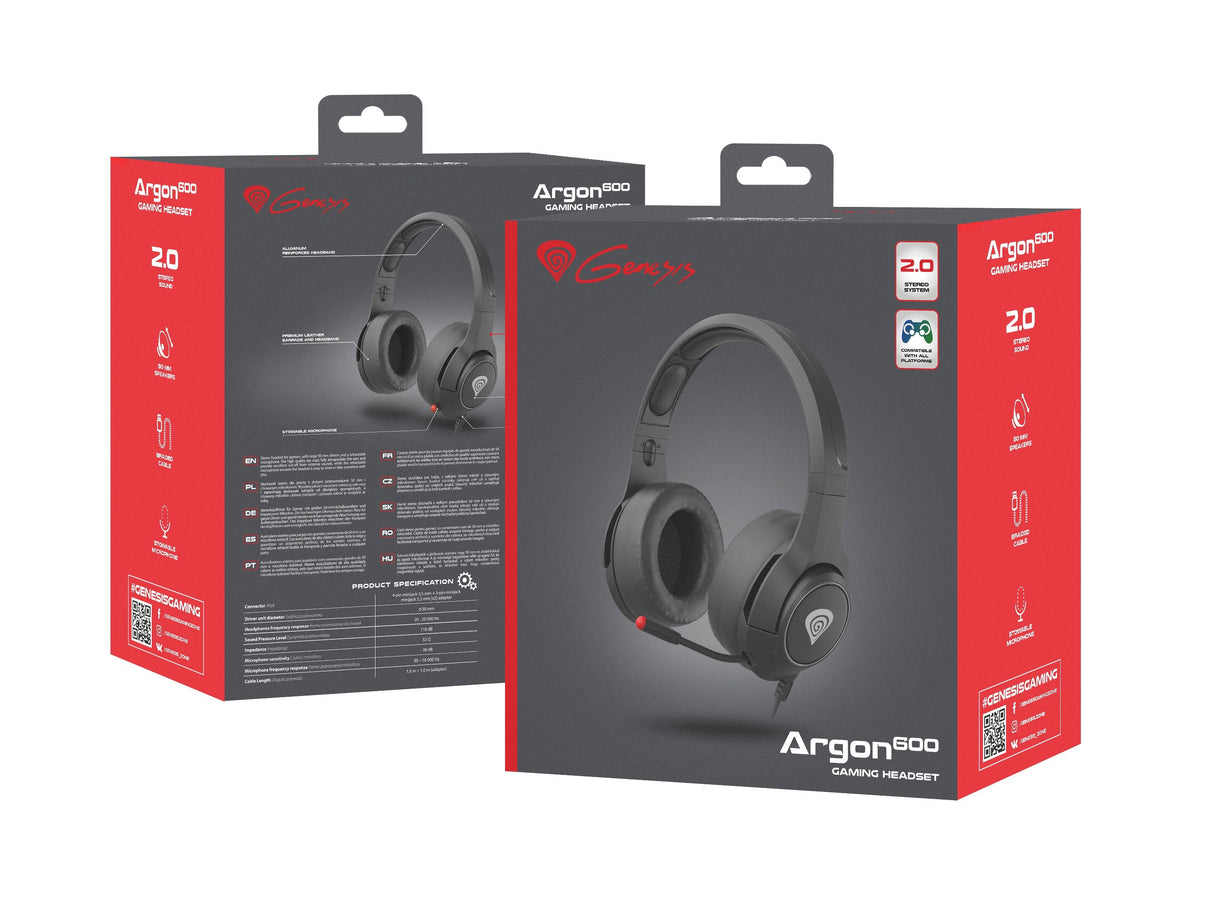 Natec Genesis Gaming Auriculares Argon 600 Adapter Black