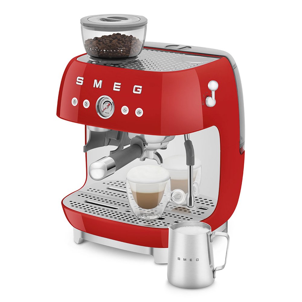 Smeg Egf03rdeu Espressomaschine, Kaffeevollautomat 50s Style, Rojo
