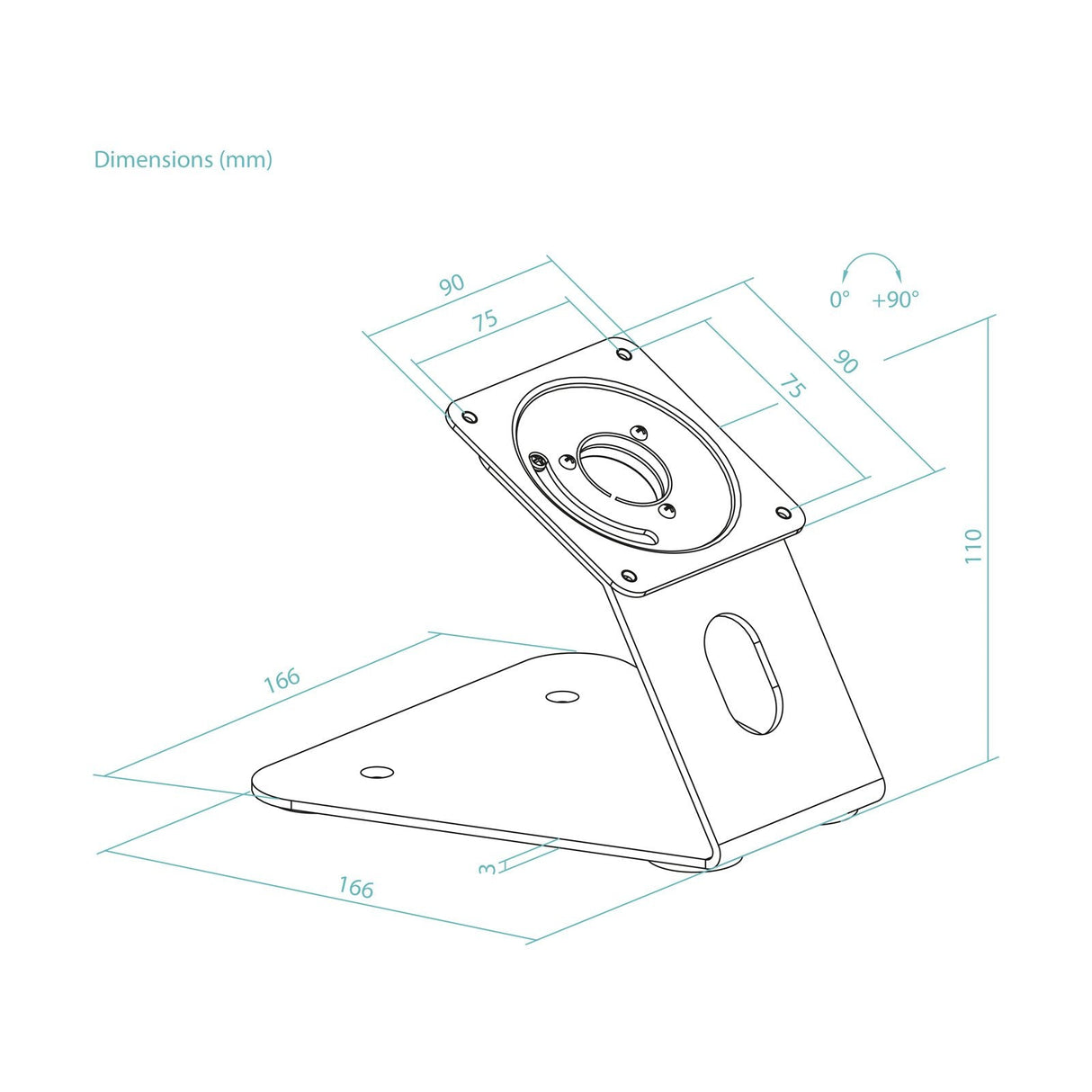 Soporte De Mesa Pared Para Marco Antirrobo De Tablet Tooq Tqatwm3401-B Negro
