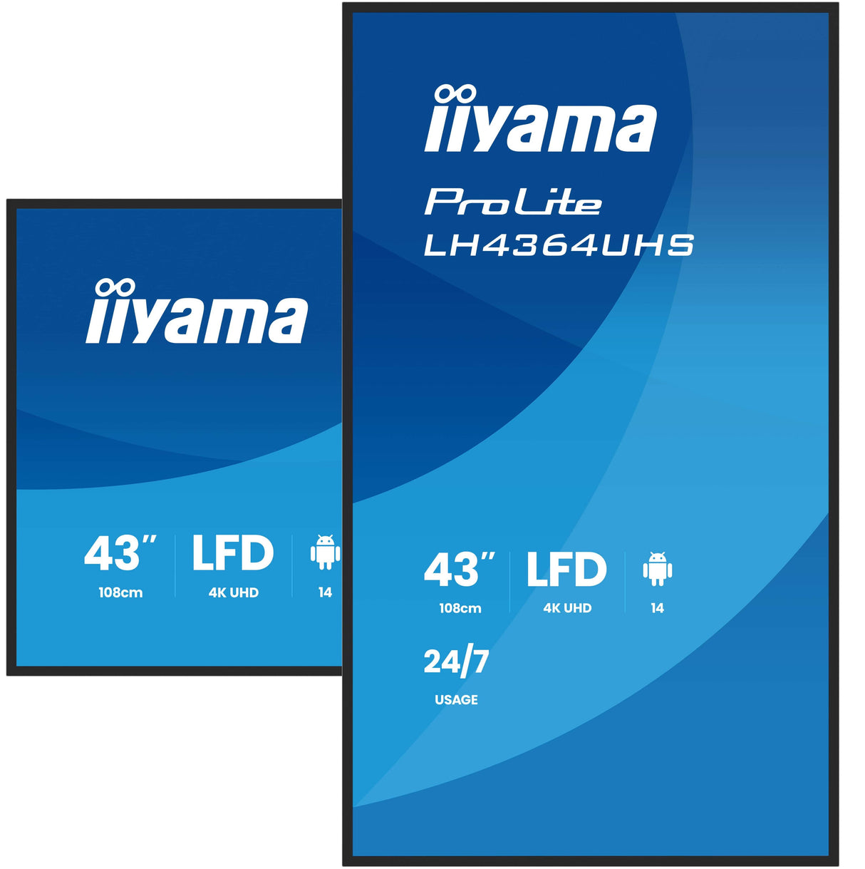 Iiyama Lh4364uhs-B1ag Pantalla Plana Para Señalización Digital 109,2 Cm (43") Led Wifi 500 Cd / M² 4k Ultra Hd Negro