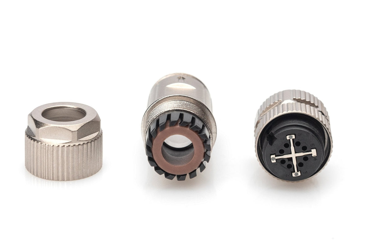 Conector Hembra Digitus M12 Con Codificación X Ip67, Cat.6a, Ensamblado En Campo.