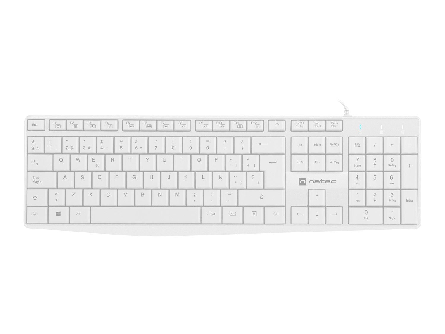 Teclado Español Natec Nautilus Slim Blanco