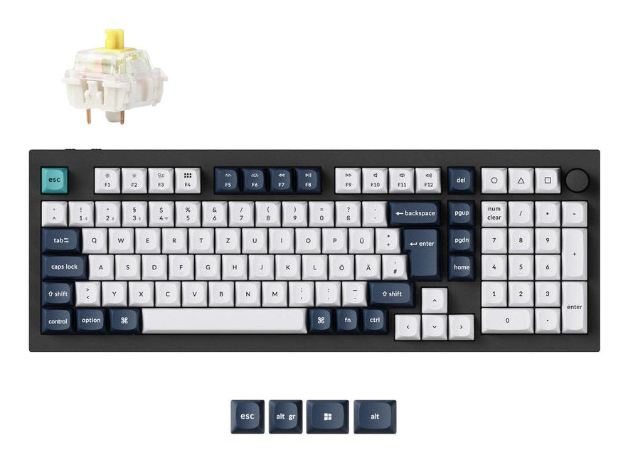 Keychron Q5 Max, Teclado De Juego Negro/Multicolor, De-Layout, Gateron Júpiter Banana, Intervaloración Caliente, Marco De Aluminio, Rgb Q5m-M4-De