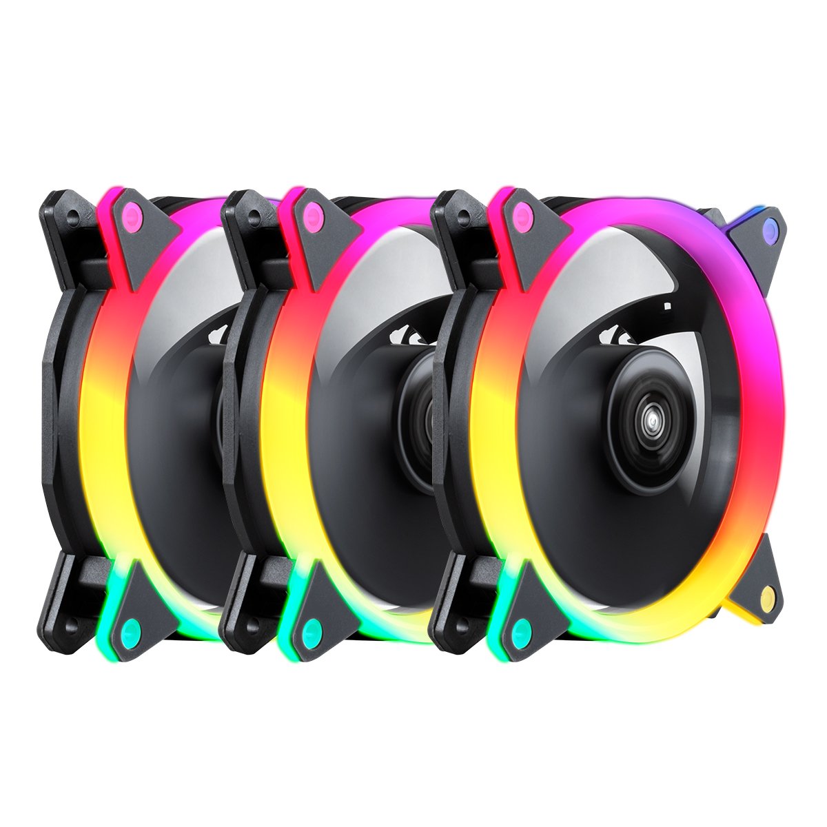 EAN 6940533544951 - UNYKAch Fan CANDY 30 ARGB Ring Led 120 mm Carcasa del ordenador 12 cm Negro 3 pieza(s) imagen 2