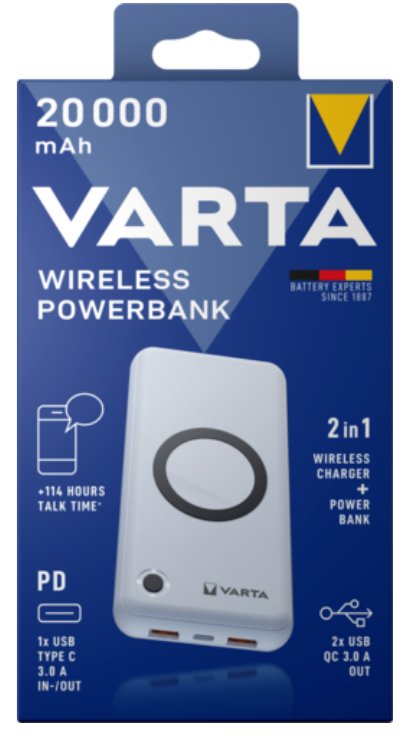 Varta Wireless Power Bank 20000 Mah Batería Externa Inalámbrica