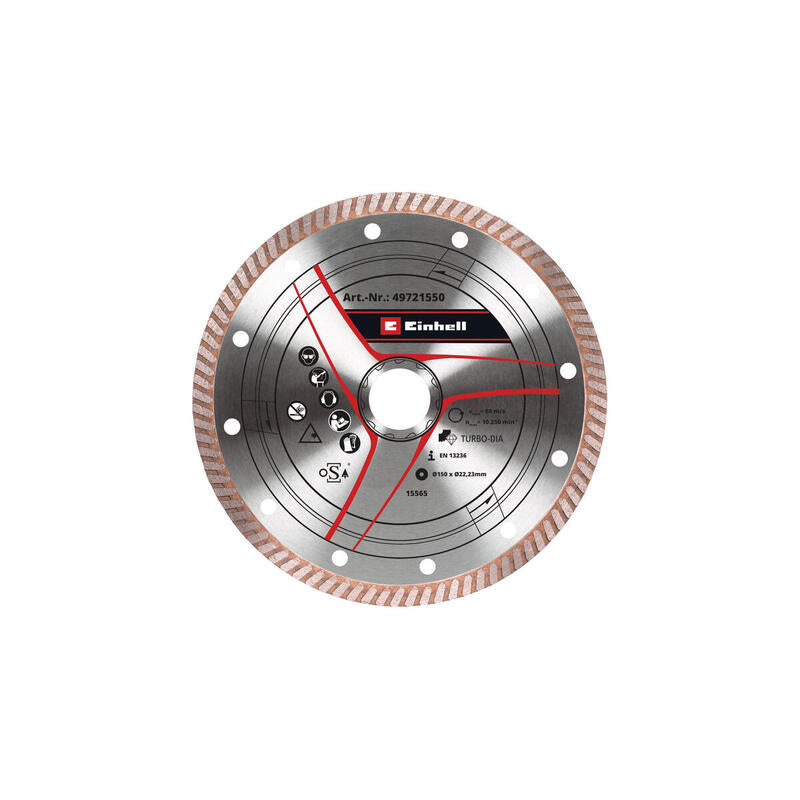 Einhell Diamond Separator Delgada, Ø 150 X 1.6 Mm Para Molinillo De Ángulo De Batería Con Orificio M14 49721550