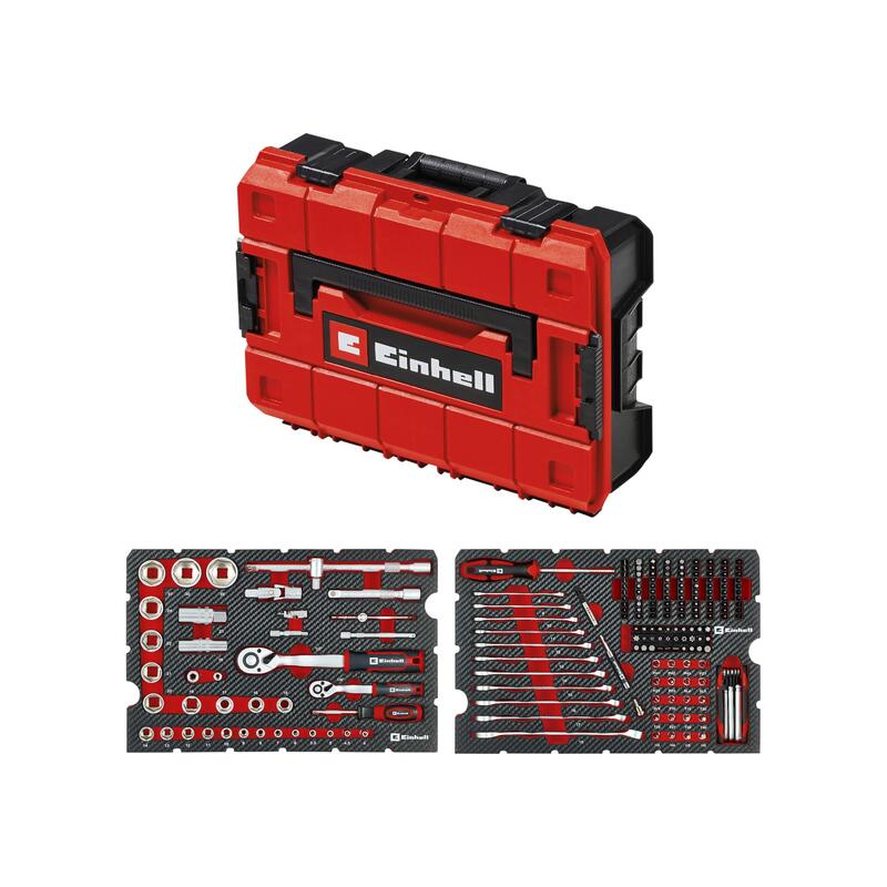 Einhell - Maletín De Herramientas Mecánicas, 201 Piezas (Multifunción, Juego De Bit, Llaves De Carraca, Llaves Y Sistema E-Case)
