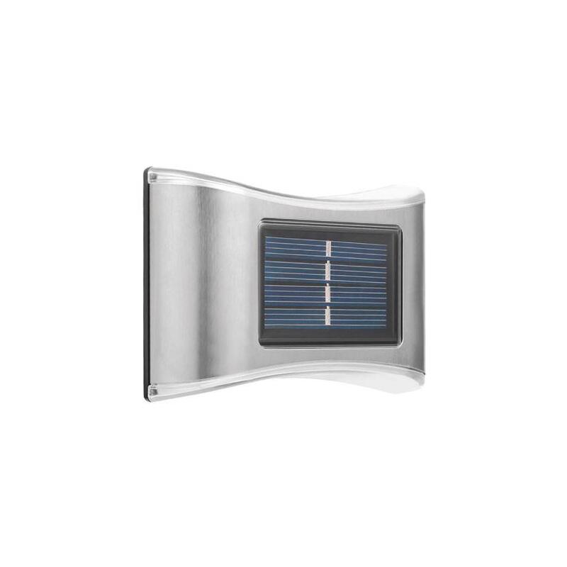 Elbat Aplique Solar Led 150lm - Panel Solar Integrado 2v, 120mah - Bateria 1.2v, 600mah - Carcasa Acero Inoxidable