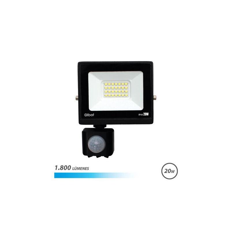 Elbat Serie Slim Foco Led 20w Con Sensor De Movimiento - 1800 Lumenes - 6500k Luz Fria - Ip44