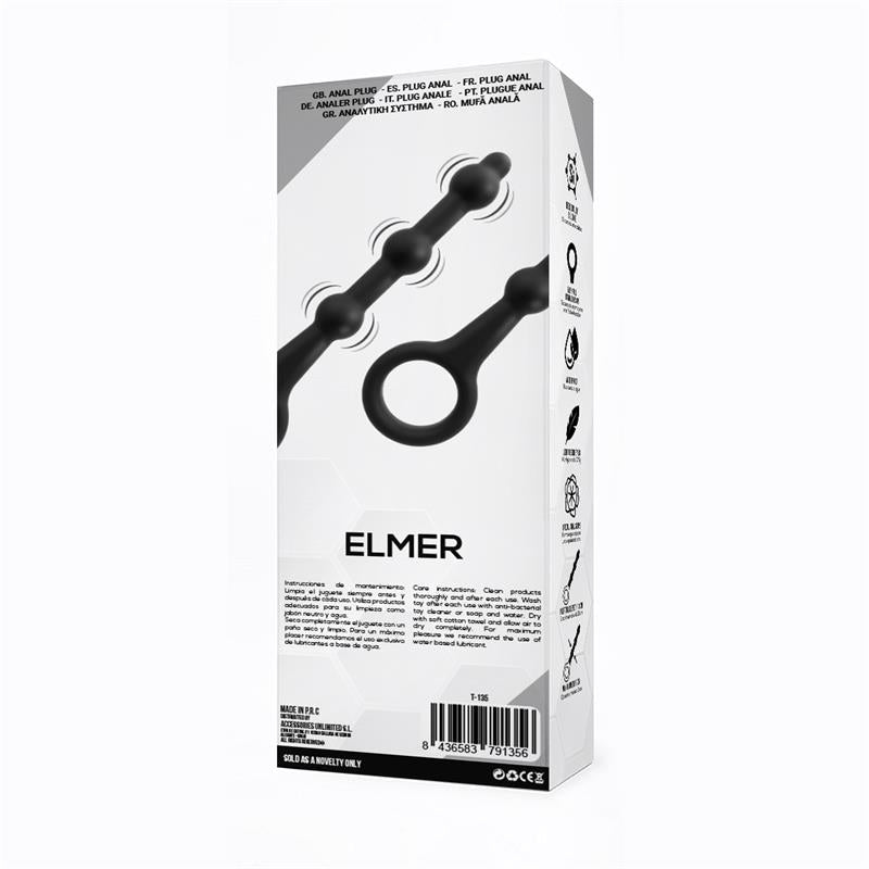 Elmer Plug Anal Con Aro De Fácil Extracción Silicona Negro