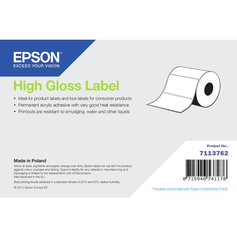 Epson High Gloss Label Etiqueta Para Impresora Autoadhesiva