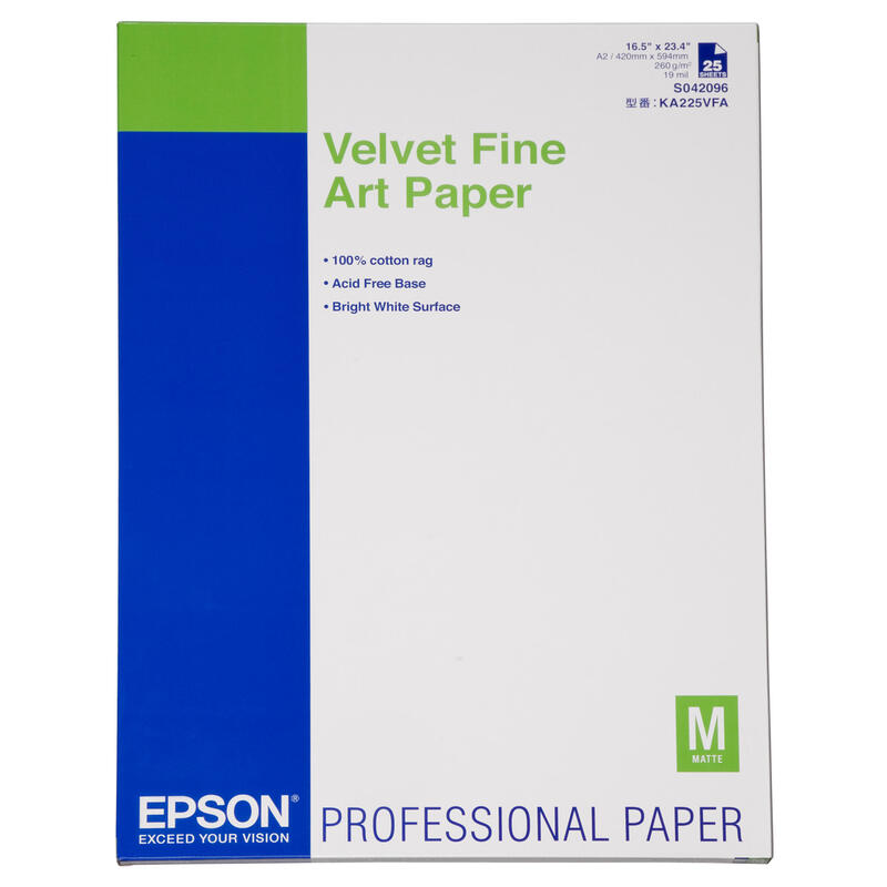 Epson Papel Inkjet Art Fine Velvet A2 255gr