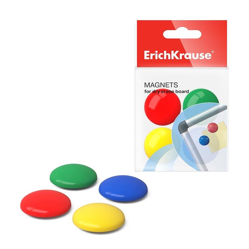 Erichkrause Pack De 8 Imanes - Fijacion De Informacion En Pizarra Y Superficies Metalicas - 3cm