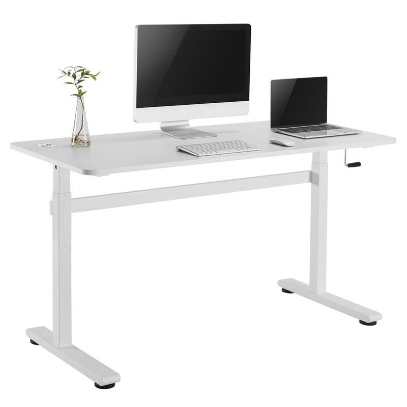 Escritorio Ergo Office Er-401w De Mano Ajuste De Altura Blanco