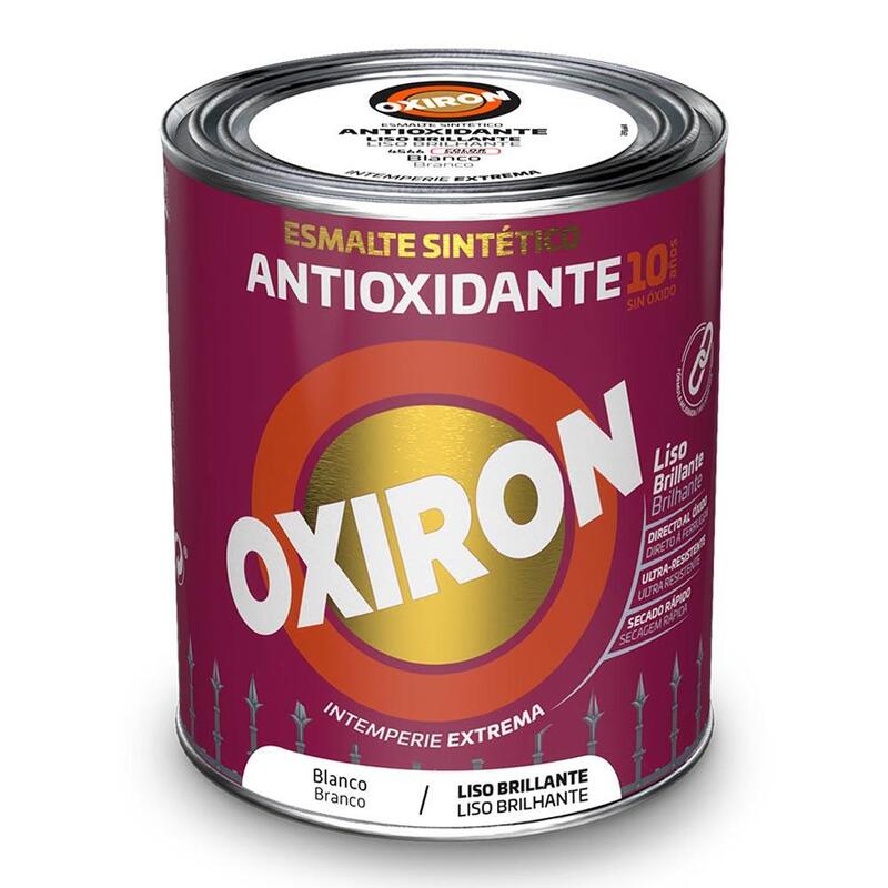 Esmalte Sintético Metálico Antioxidante Oxiron Liso Brillante Blanco 750ml Titan 5809078