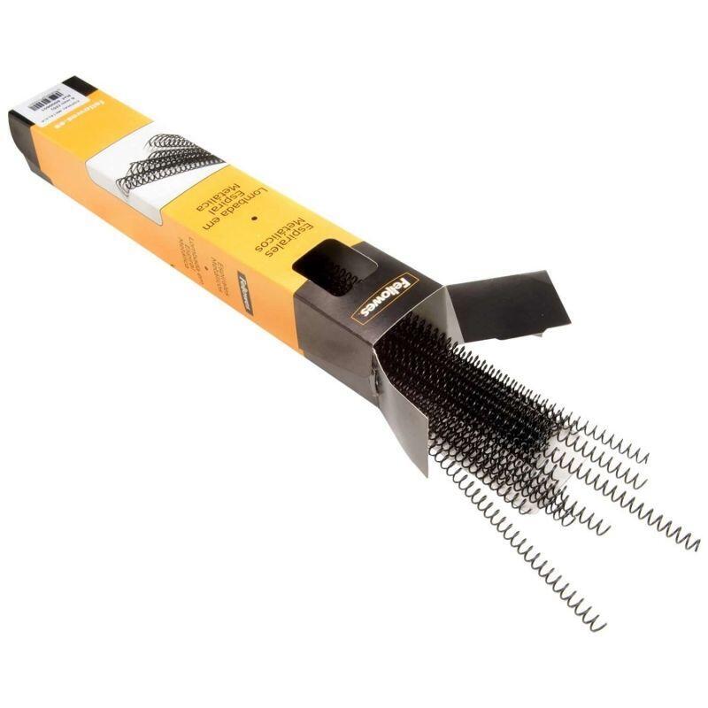 Espirales Metálicas 20mm Para Encuadernar Fellowes 5110801 Caja 100 Unidades Para Maquinas De Paso 5:1 Hasta 160 A4