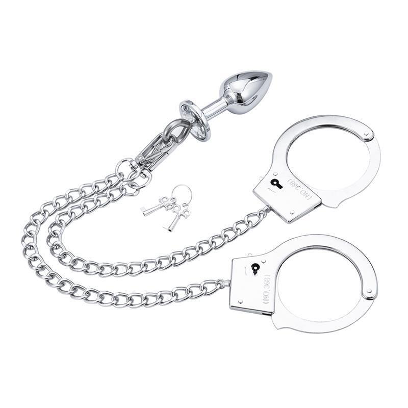 Esposas De Metal Con Cadena Y Plug Anal