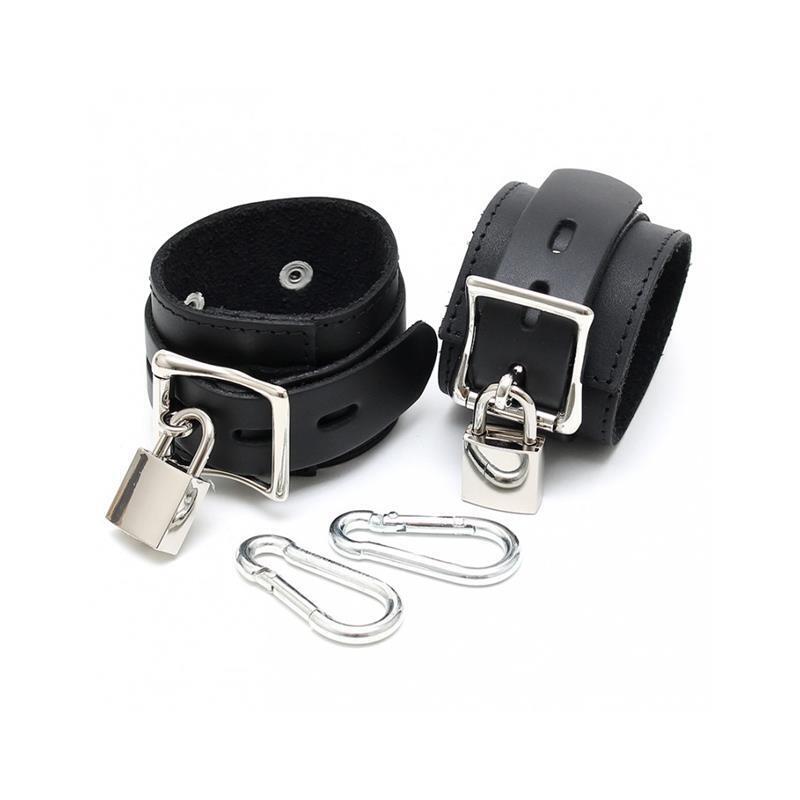 Esposas Pies Cuero Ajustables Con Candado