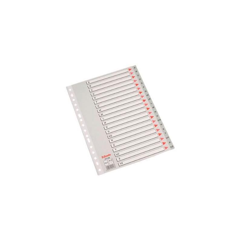 Esselte Indice Abecedario Separador Multitaladro Folio Gris Carton