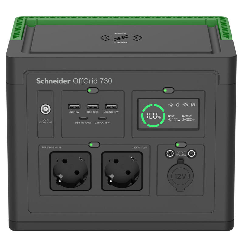 Estacion De Energia Portátil Apc Pps730-Gr Offgrid 730 738wh 995w Entrada Cc 2xac Usb Carga Inalambr