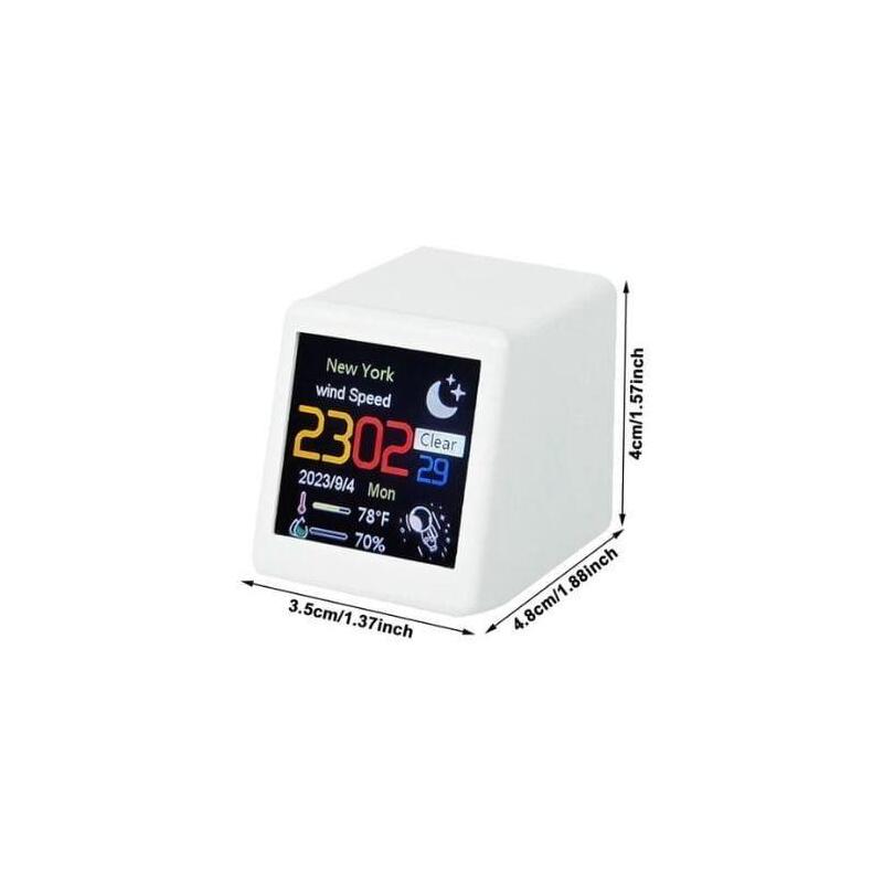 Estación Meteorológica Inteligente Portátil Con Wifi Y Despertador Blanco