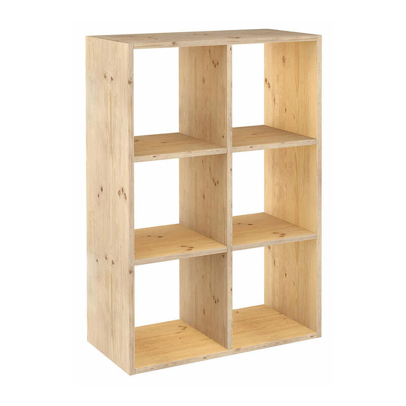 Estanteria Modular 6 Cubos Dinamic Pino Macizo 70,8x33x105,4cm Astigarraga