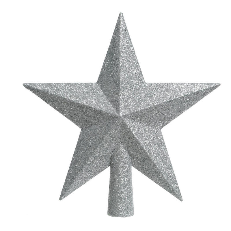 Estrella Plateada Para Arbol De Navidad 19x4,2x19cm