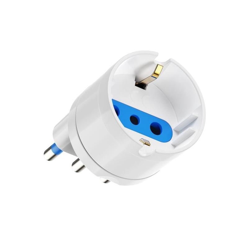 Ewent Adaptador De Viaje Para Toma De Enchufe Italiana Tipo L 16a - Hembra Tipo L/Schuko - Blanco