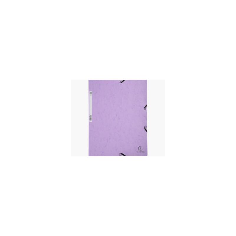 Exacompta Carpeta Aquarel Cartón Lustrado 400 Gr Tres Solapas Gomas A4 Mate Lila -5u-