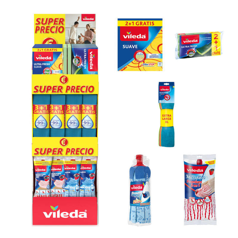 Expositor Super Precio Universal Vileda, 39 X 38 X 122 Cm