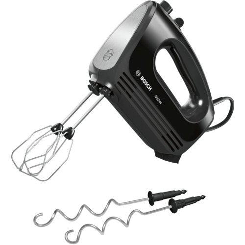 Batidora De Mano Bosch Mfq2420b Clevermixx, 400 W, 4 Velocidades, Acero Inoxidable Cepillado Negro