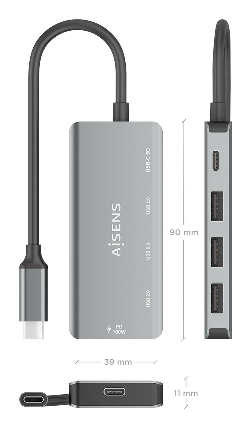 EAN 8435739903346 - AISENS A109-0945 base para portátil y replicador de puertos Alámbrico USB 3.2 Gen 1 (3.1 Gen 1) Type-C imagen 4